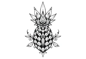 powerful majestic crown pineapple vagina, and anus tattoo idea