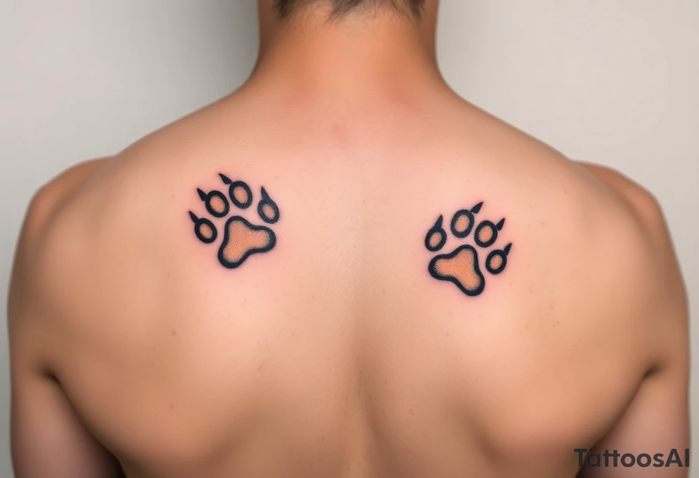 Lion paw prints tattoo idea