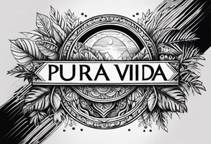 Pura vida as a word tattoo idea