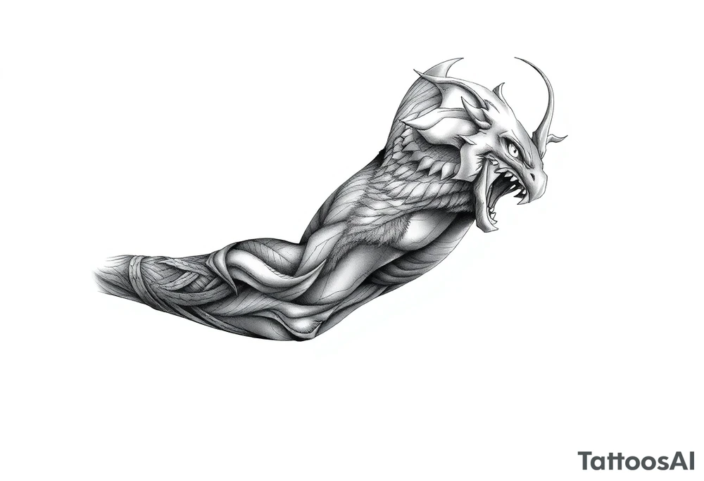 never ending story sleeve tattoo idea