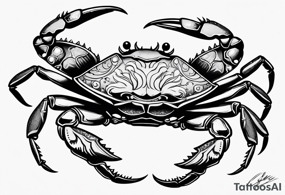 Crab con  69 nelle chele tattoo idea