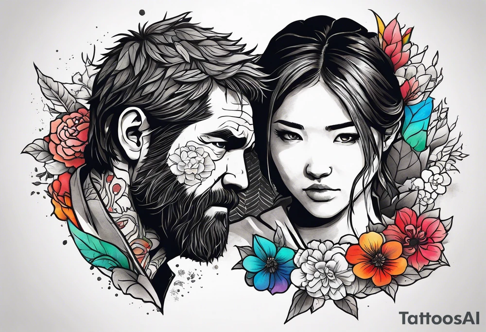 Last of Us tattoo that incorporates Pride colors. No characters! tattoo idea