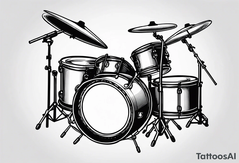 Simple drumhead and sticks tattoo idea