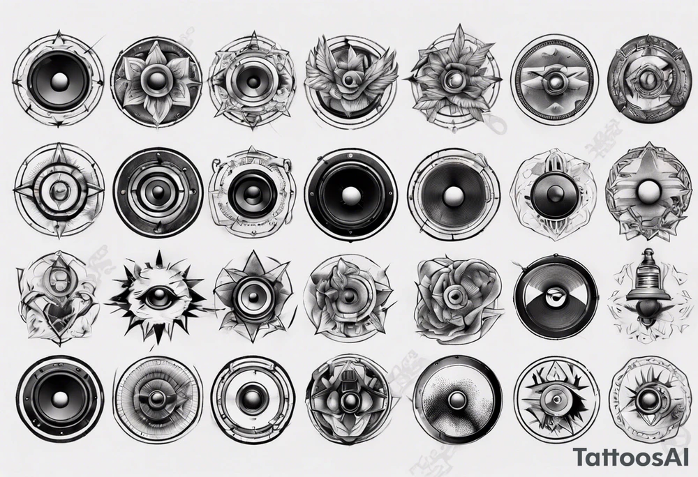 round speaker tattoo idea