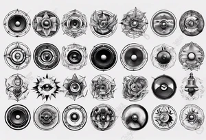 round speaker tattoo idea