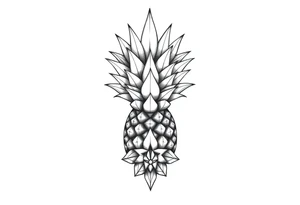 Bushy crown pineapple vagina,  design to go over vagina , erotic vagina  area design, anus to be at the bottom tattoo idea