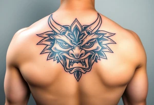 Fierce Japanese oni mask that a samurai would wear into battle. tattoo idea