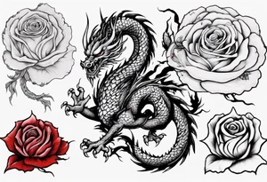 japanese dragon which is also a rose tattoo idea