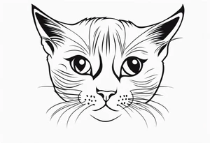 “Design a minimalist tattoo of a playful kitten, capturing its curious expression with simple lines and minimal detail. tattoo idea