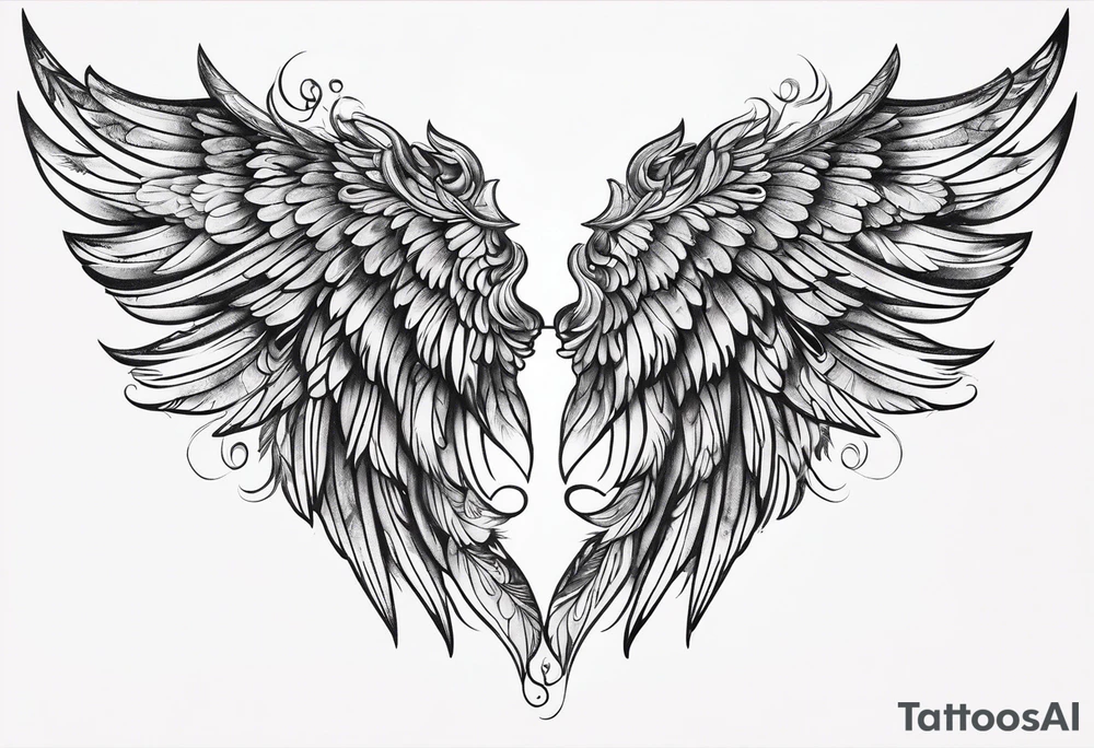 Small angel wings tattoo idea