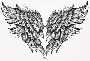 Small angel wings tattoo idea