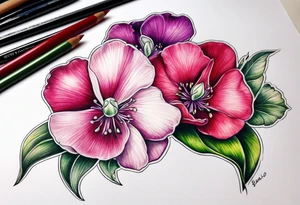 sweet peas design tattoo idea
