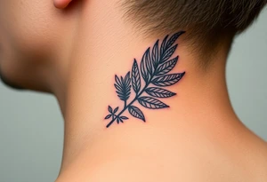 large woven palm leaves tattoo idea