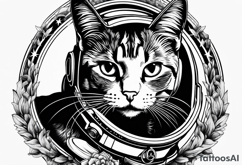 cat, space, nature tattoo idea