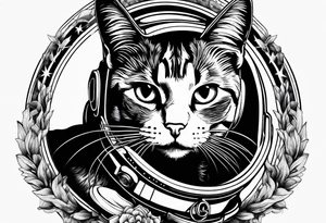cat, space, nature tattoo idea