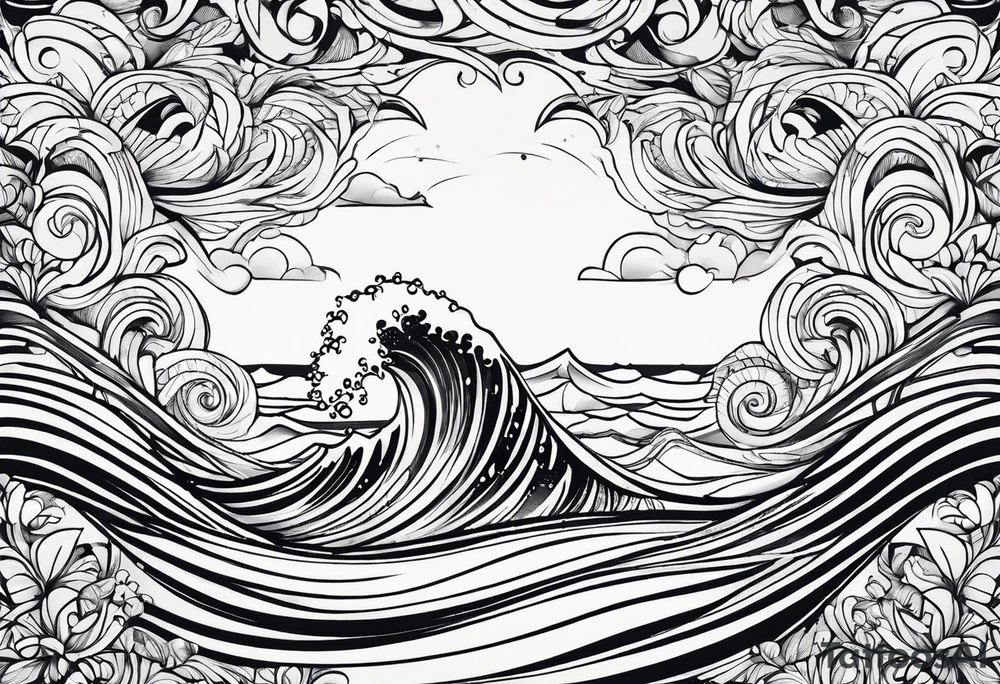 Simple wave tattoo idea