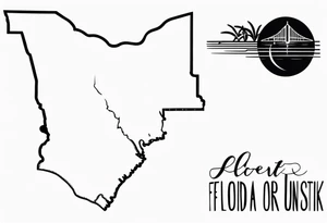 new york state outline and florida outline tattoo idea