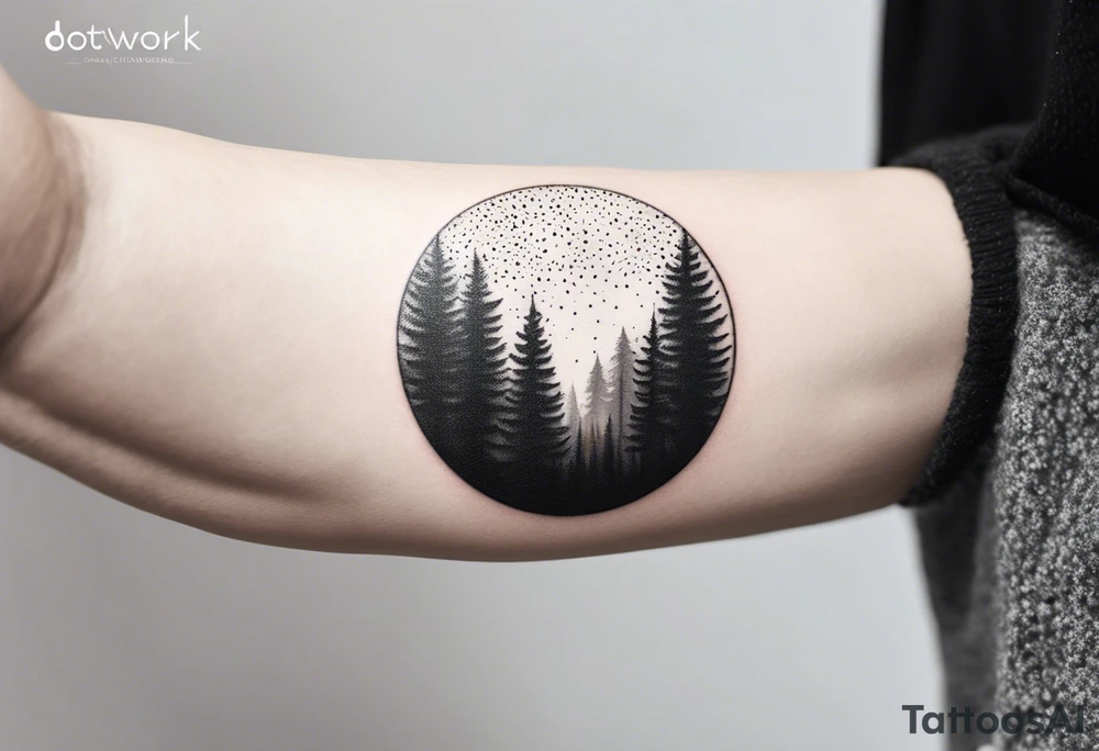 forest, abstract, on hand, no people tattoo idea