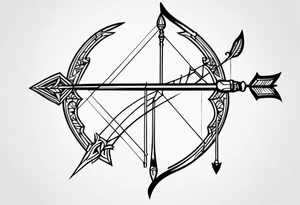 Traditional Bow and Arrow tattoo idea