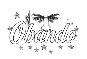 last Name Obando with stars tattoo idea
