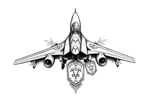 F4 phantom with celtic tribal and memorial dog tags tattoo idea