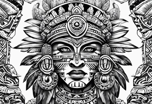 aztec theme sleeve tattoo idea