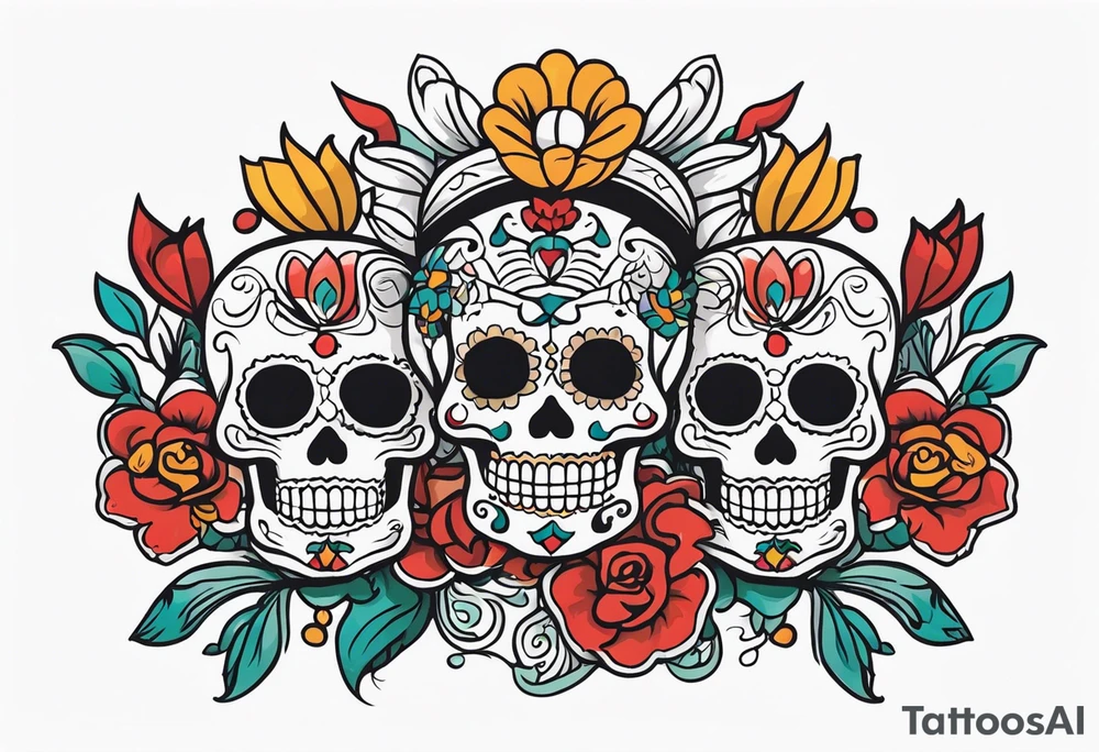 Mexico day of dead tattoo idea