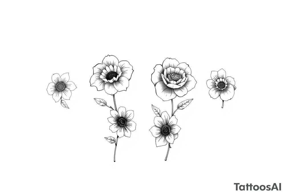 1, 2, and 4 
with flowers
for thigh for women tattoo idea