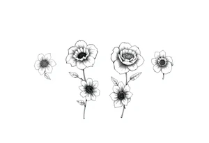 1, 2, and 4 
with flowers
for thigh for women tattoo idea