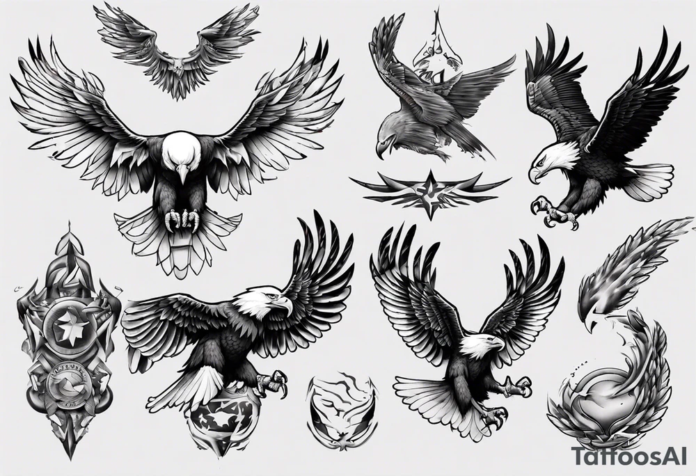 bald eagle tattoo idea