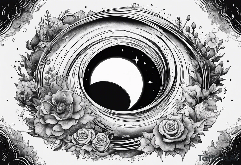 A black hole showing unconditional love tattoo idea