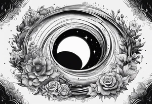 A black hole showing unconditional love tattoo idea