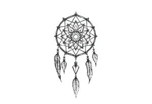 Geometric dreamcatcher tattoo idea