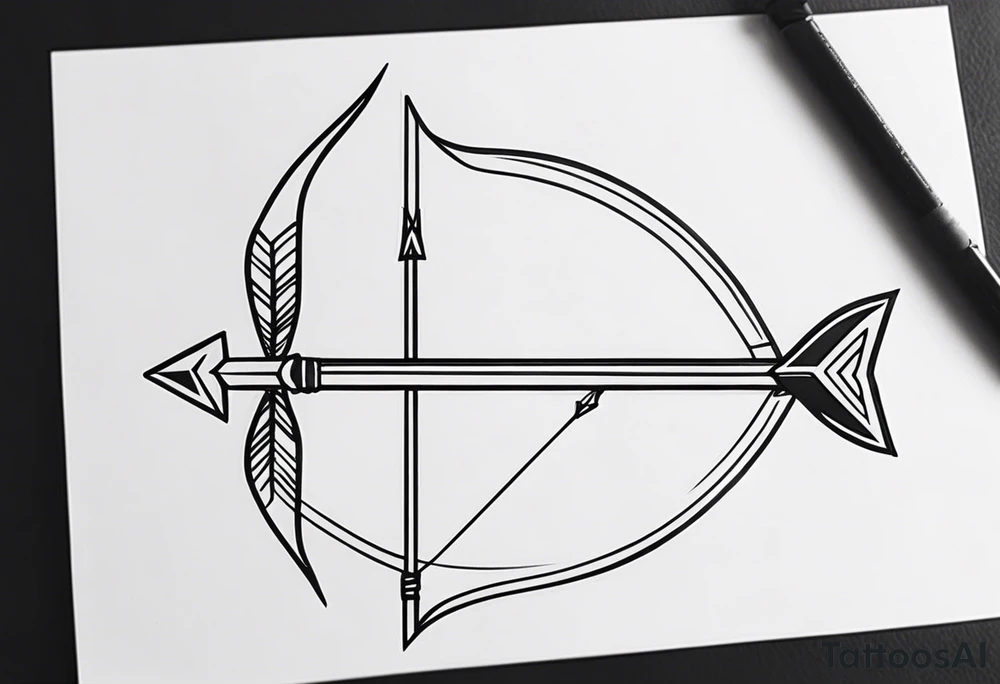 arrow and bow tattoo idea