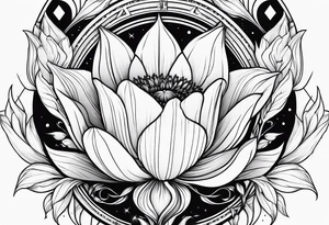 Futuristic design for Virgo zodiac sign and tulips tattoo idea