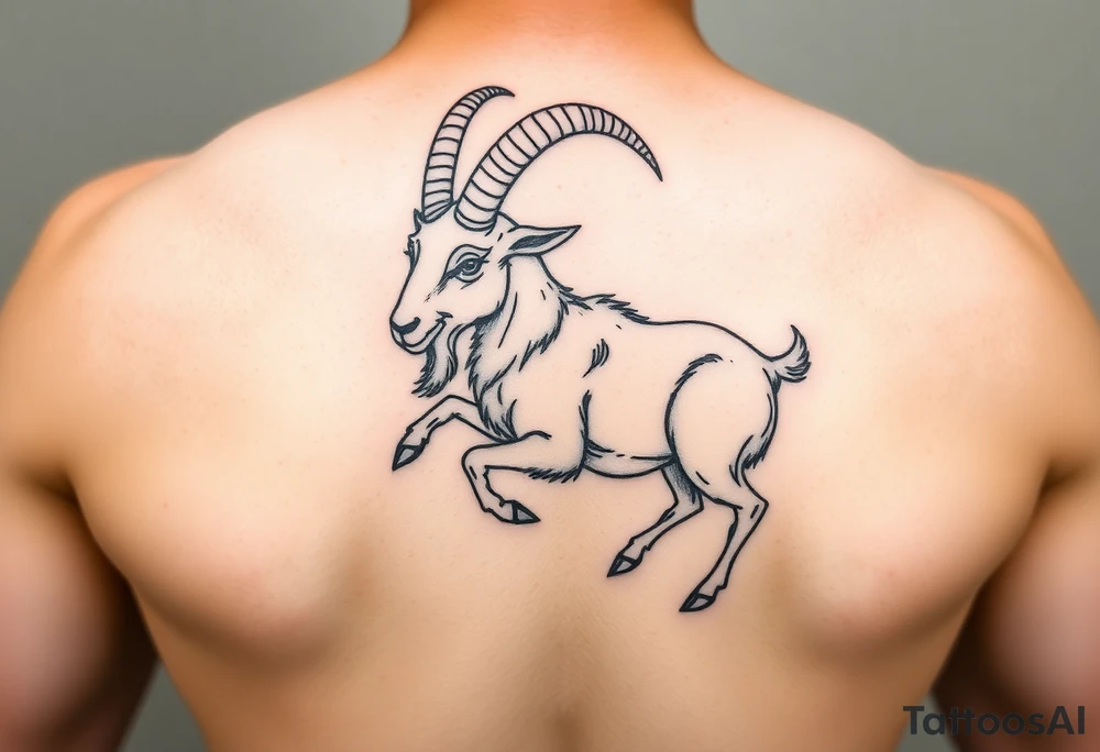 ignorant style capricorn sea goat tattoo black and white tattoo idea