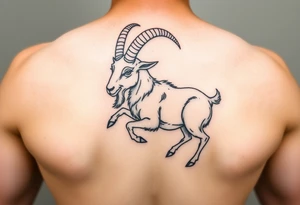 ignorant style capricorn sea goat tattoo black and white tattoo idea