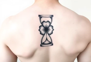 4 leaf clover in a hourglass tattoo idea