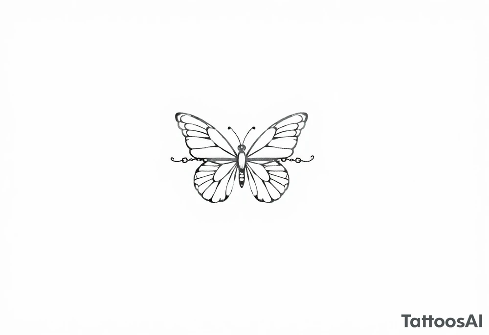 Chain link chain, butterfly, i ♥️ u alan knutson, you're my person tattoo idea
