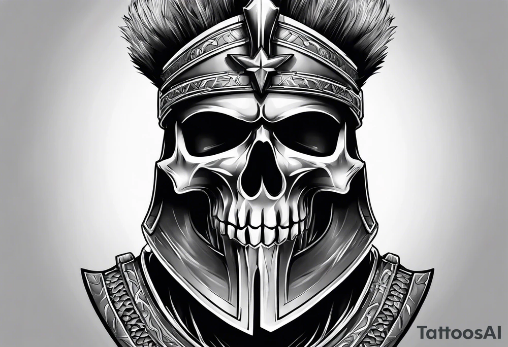 spartan soldier skull tattoo idea