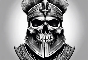 spartan soldier skull tattoo idea