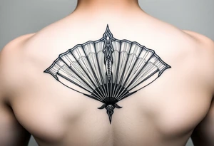 Fine line fan tattoo idea