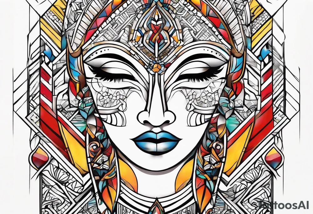 abstract line artwork tattoo idea