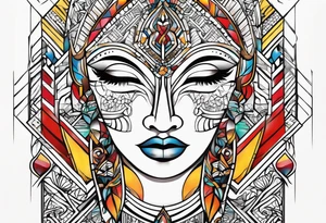 abstract line artwork tattoo idea