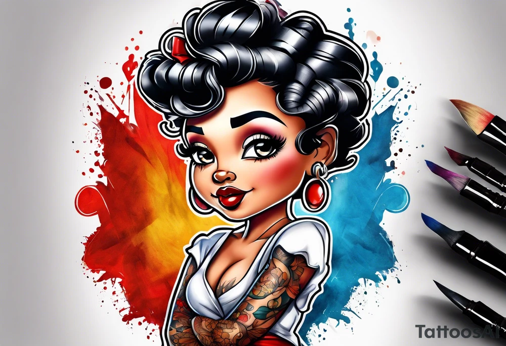 African american betty boop tattoo idea