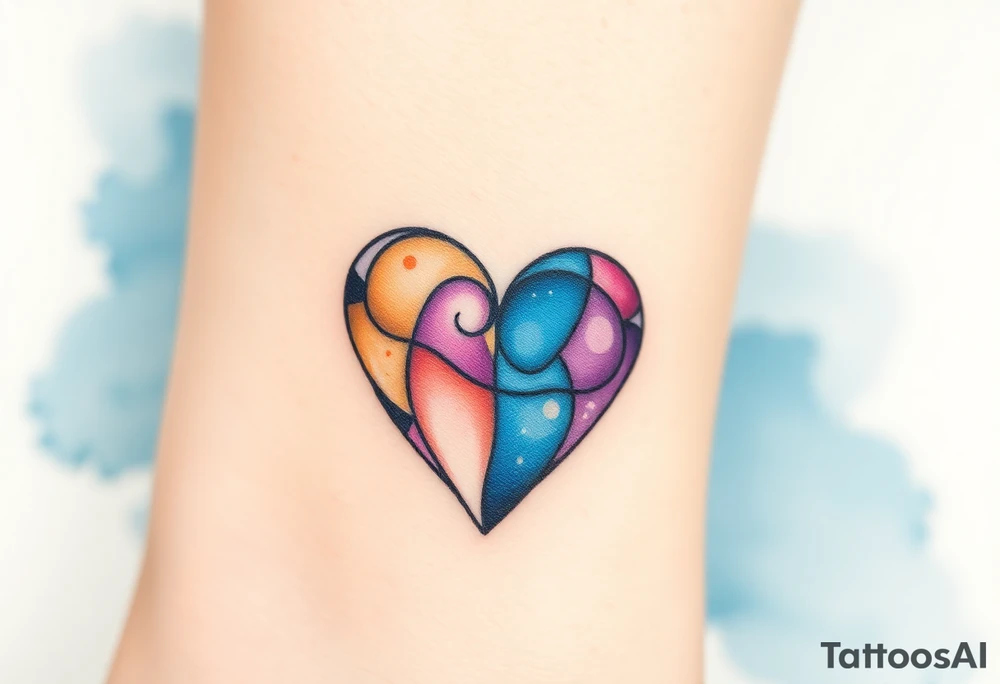 autism heart shape symbol tattoo idea