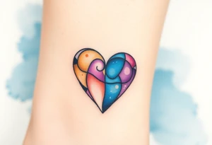 autism heart shape symbol tattoo idea