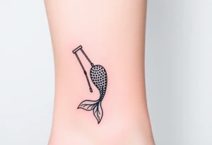 Mermaid tail with crutches tattoo idea