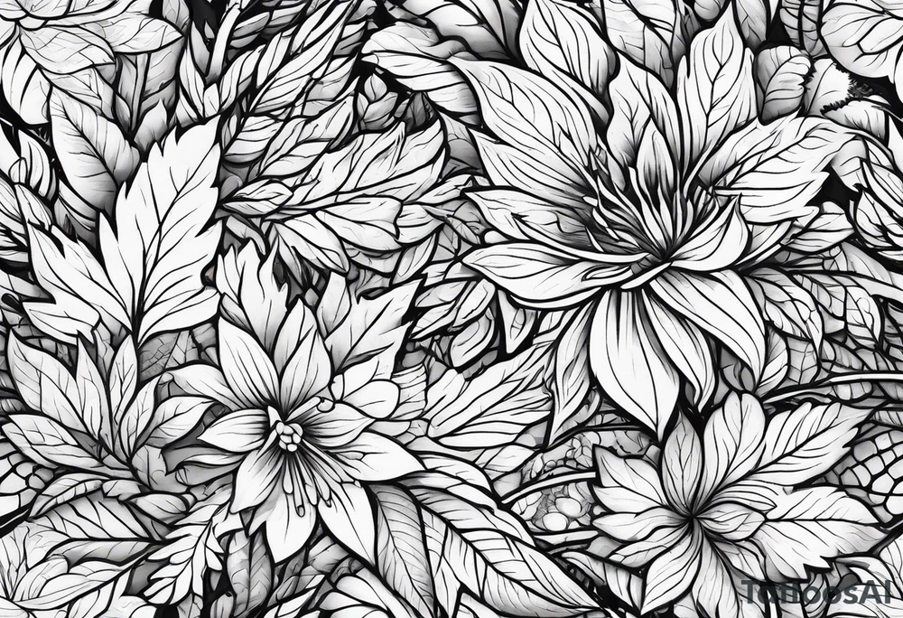 bark and foliage for wirst tattoo idea