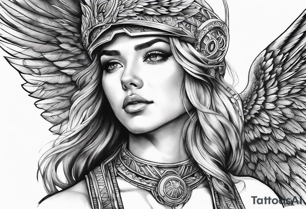 a halo over wings tattoo idea